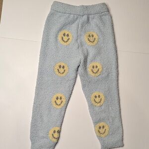 Lola + The  Blue Fleece Pants with Yellow Smiley Faces (NWOT)